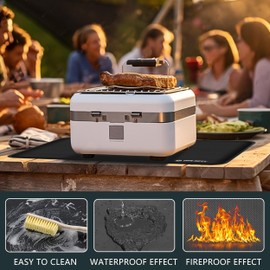 Heat Resistant Underlay, Fireproof Mat 60 x 40 cm, Heat Resistant Grill Mats for Outdoor Grill to Protect Your Preparation Table and Outdoor Grill Table