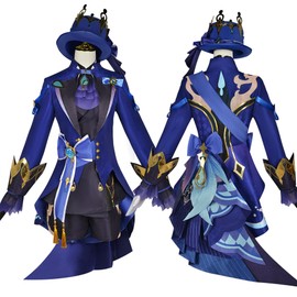 OSIAS Genshin Impact Focalors Furina Black Form Cosplay Costume(XXL)