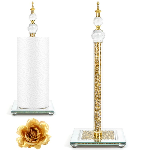 Bling Paper Towel Holder Stand with Square Base, Paper Filled