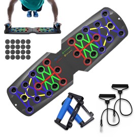 TOCMSNHG Push Up Board, 14 in 1 Press Up Boards, Foldable Pushup Board with Handles, Anti Slip Fitness Workout for Upper Body, Shoulders, Chest, Back, Triceps