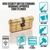 TSS Polished Brass High Security TS007 1 Star Euro Cylinder