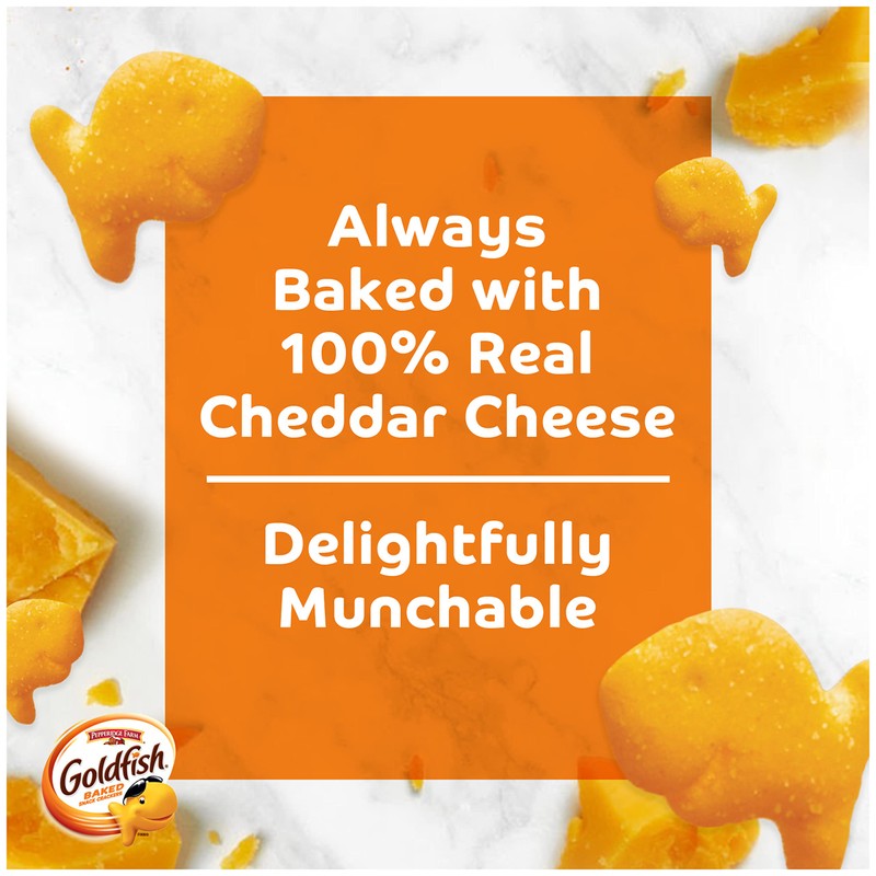 Goldfish Cheddar Cheese Crackers, Baked with Whole Grain, 27.3 oz