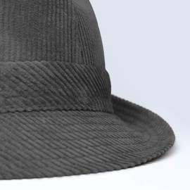 fiebig Westminster Cordhut | Trilby für Damen & Herren aus Baumwolle | Viele Farben und Größen | Fedora mit Kordgarnitur, Innenband & Mesh-Futter (59-L, Grau)