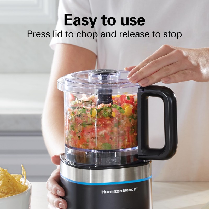 Hamilton Beach Powerful Cordless Mini Food Processor and Vegetable Chopper,