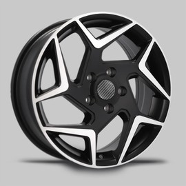 Biomar Labs 4 x Center Hubcaps, Compatible with Ford Centre Caps for Alloy Wheels, 54 mm, Silver, Black CF 53