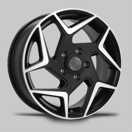 Biomar Labs 4 x Center Hubcaps, Compatible with Ford Centre Caps for Alloy Wheels, 54 mm, Silver, Black CF 53