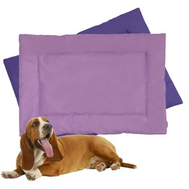 Downtown Pet Supply Two-Toned Waterproof Comfort Crate Mat Beds for Indoor/Outdoor Use (Light and Dark Purple, Medium)