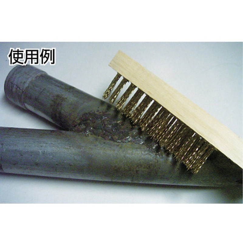 TRUSCO TB-5001 Wooden Handle 3 Line Brush, Hardened Steel Wire