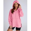 LOMON Womens Oversized Half Zip Hoodies Long Sleeve Textured Casual