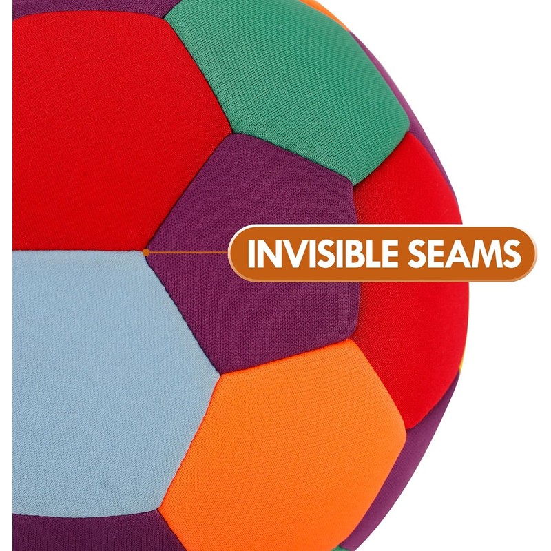 LINKBOY Multicolor Soft Indoor Soccer Ball for Toddlers, Size 4