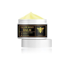 Crema hidratante de miel y grasa de vaca mujeres Blsamo de sebo de res alimentado con pasto con crema hidratante 30g