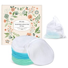 Reusable Cotton Rounds - 18 Pack 100% Organic Reusable Cotton Pads with Washable Laundry Bag Makeup Remover Pads for Toner Eco-Friendly Bamboo Cotton Pad for All Skin Types