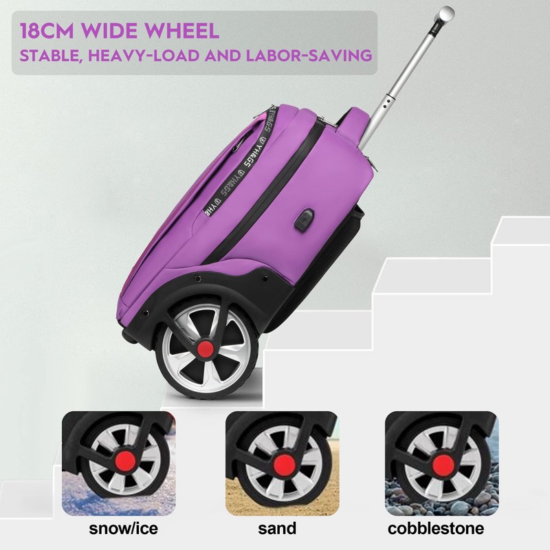 Rolling Backpack, Travel Backpack with Wheels, Rolling Backpack for Women