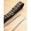 Sacina Black PU leather Belt With Detachable Chain, Emo Belt,