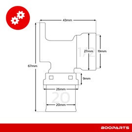 BOOPARTS - 4 pieces - wall bracket for crimping - male angled connector for crimping - multi-layer crimp connection Ø 20 - 1/2 inch (15/21) contour TH - for connecting a multilayer tube with a