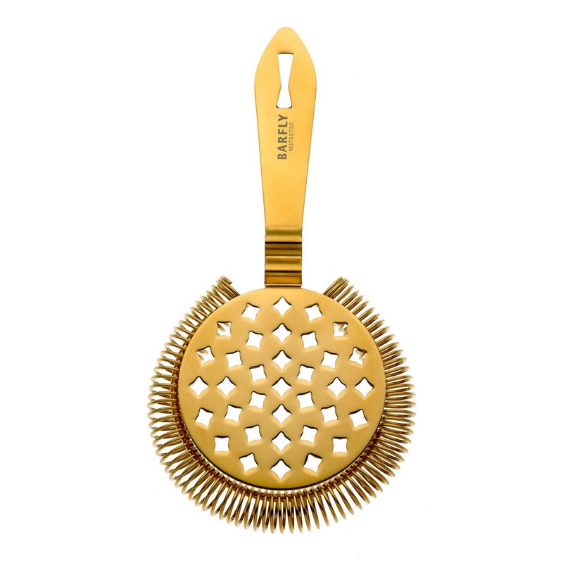 Barfly M37037GD Classic Hawthorne Spring Bar Strainer, Gold Plated