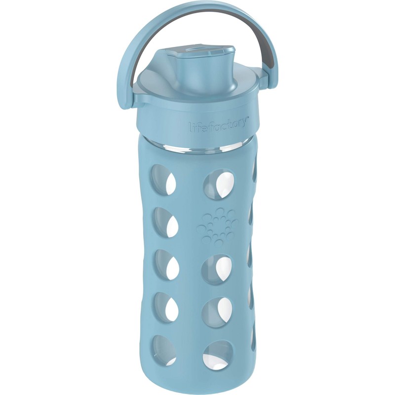 Lifefactory 12-Ounce Glass Water Bottle with Active Flip Cap and