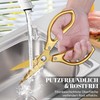 Kitchen Scissors Household Sharp Scissors Gold: Titanium Coating Household Scissors