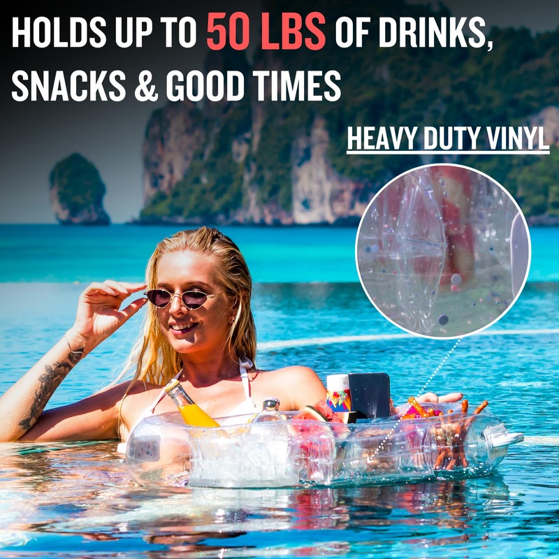 DIVEBLAST: Transparent Floating Drink Holder for Pool, Hot Tub Accessories
