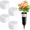 FillTouch 4 Pcs Cemetery Grave Vase Inserts Plastic Flowers Holder