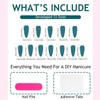 24Pcs Press on Nails, Wsimily Solid Color Stiletto Long Acrylic