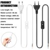 Pack of 4 Power Cable with Switch, 3 m Euro