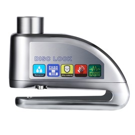 Disc Brake Lock 110DB Alarm IPX6 Waterproof Anti Theft Disk Lock for Bicycle Motorcycle Silver