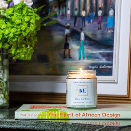 3-Piece Spa Candle and Soap Gift Set for Mom/Bridesmaid Gift/Birthday Gift/with Gift Wrapping (Blue Gardenia)