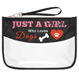 Dog Lover Gifts for Girls Makeup Bag Dog Themed Cosmetic Bag Birthday Christmas Mothers Day Gift for Pet Owner Sister Bestie BFF Animal Lovers Perfect for Her Clear Zipper Travel Pouch