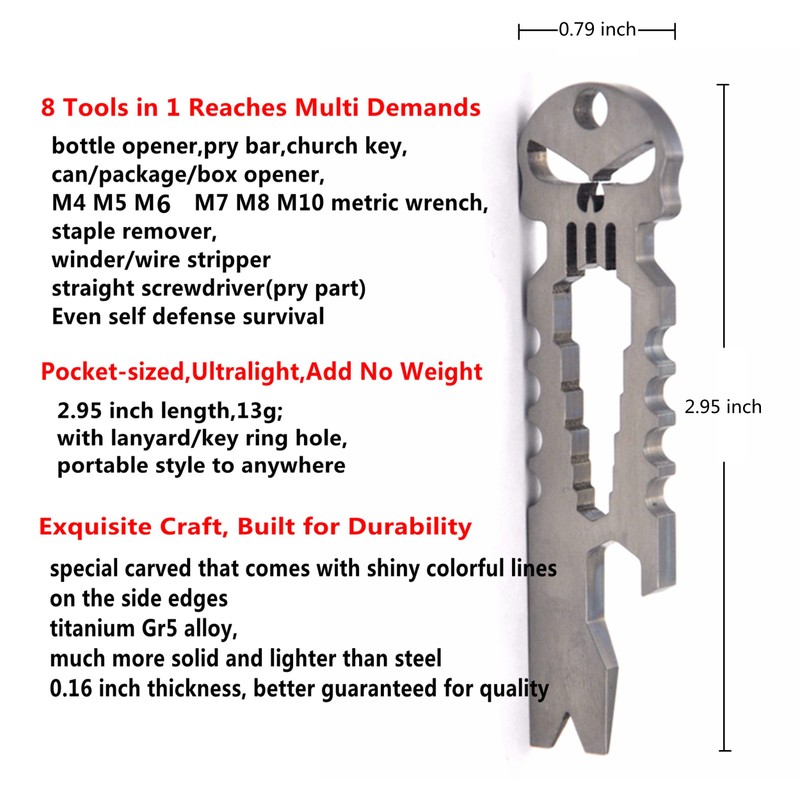BANG TI Titanium EDC Pry Bar with Bottle Opener Function
