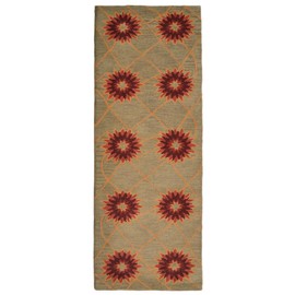 Hand Tufted Wool ECO-Friendly Area Rugs - 2'6"x8', Runner Shape, Cream, Floral Modern Design, High Pile Thick Handmade Anti Skid Area Rugs for Living Room, Bed Room (K00720)