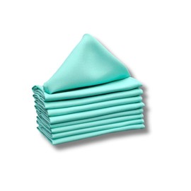 GRUPO TEXTIL LA FAMA Servilletas de Tela 100% Poliéster para Todo Tipo de Eventos – Reutilizables, Lavables y Elegantes | Paquete de 12 (43x43 cm) (Agua)