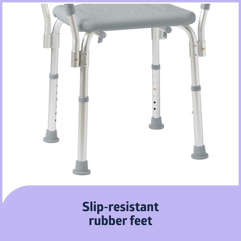 Medline Backless Shower Chair with Arms - 350 lb. capacity,