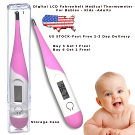 Genial Digital LCD Thermometer Medical Baby Adult Fever Kids Mouth Armpit Fahrenheit - Buy 2