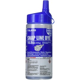 TAJIMA Marking Chalk - Dark Blue 10.5 oz (300g) Semi Permanent Snap-Line Dye with Durable Bottle & Easy-Fill Nozzle - PLC3-DB300