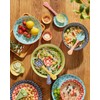 9" Ceramic Salad Servers, Set of 2, Orange & Red