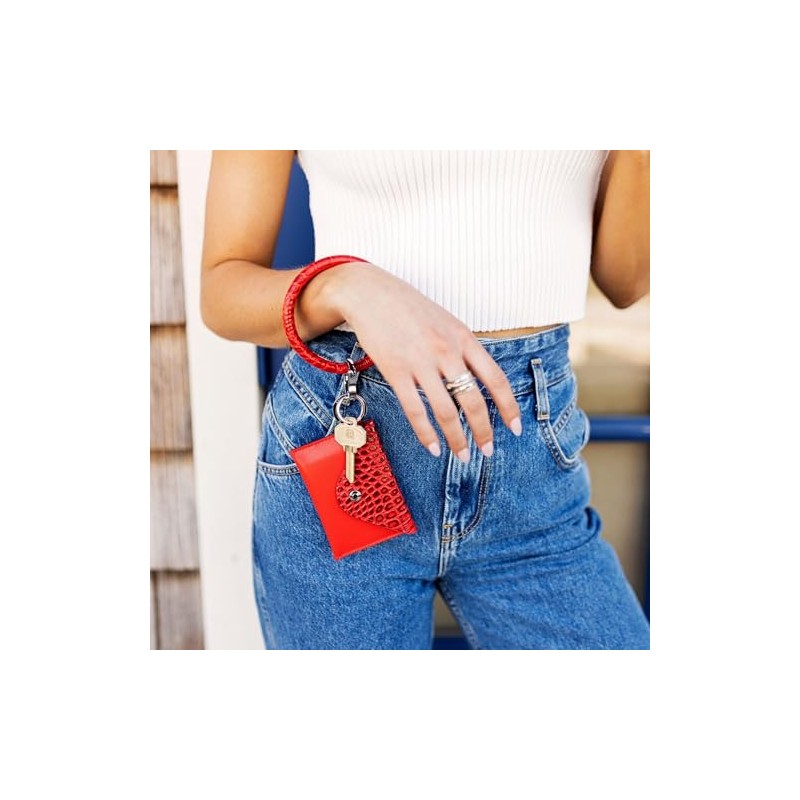Oventure Big O® Key Ring – Red Embossed Leather Bracelet