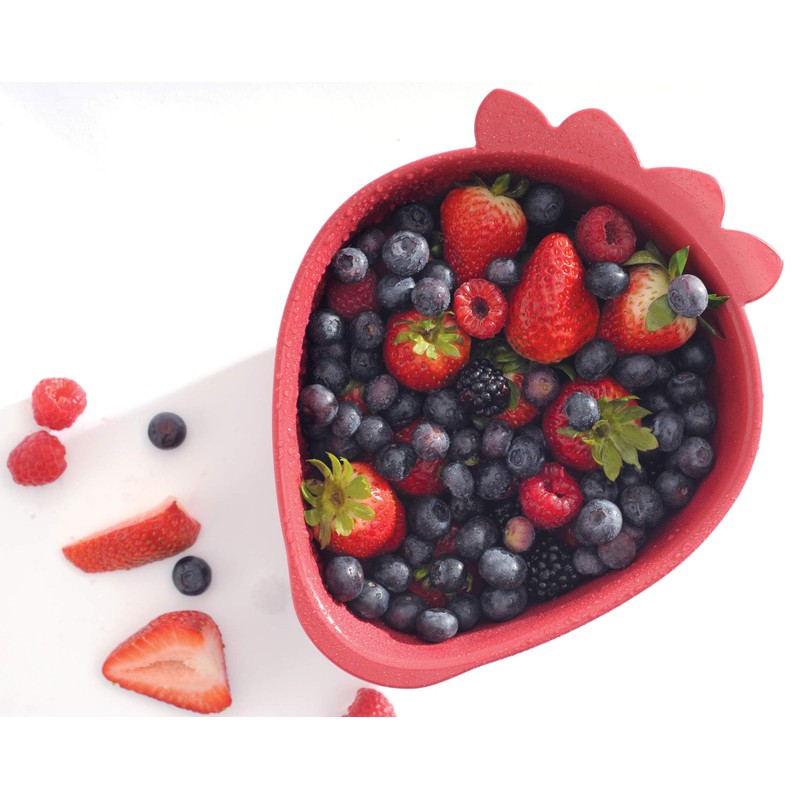 Norpro 2140 Strawberry Colander, Mini, Red