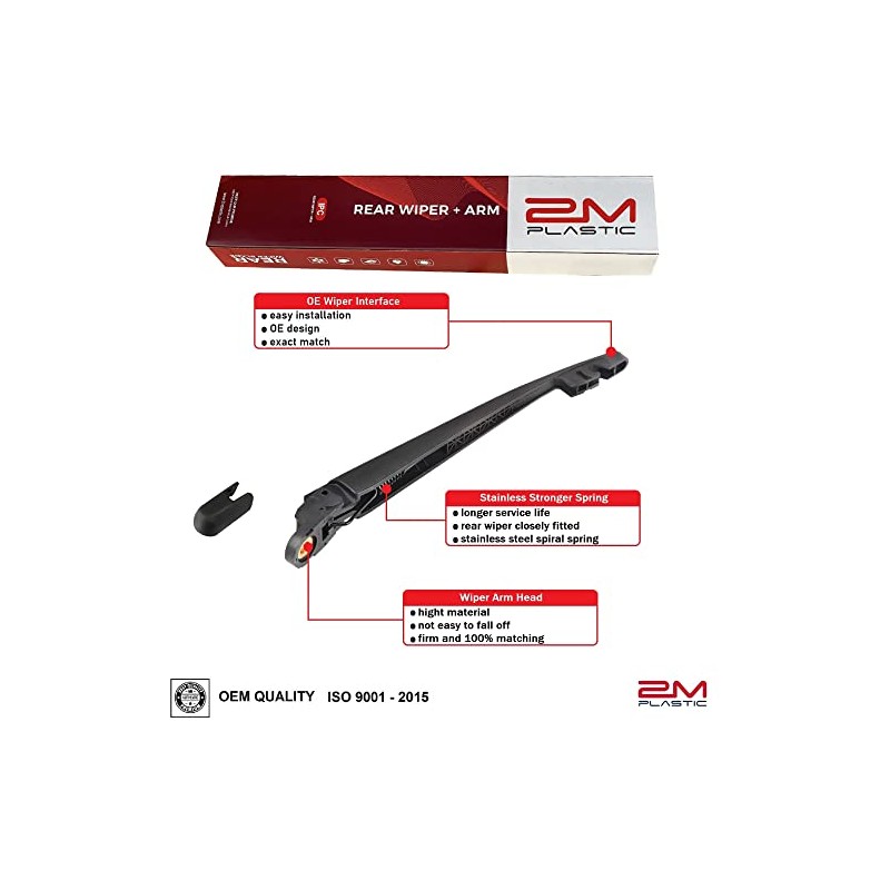 2M PLASTIC Rear Wiper Arm Blade Factory OEM Style Replacement