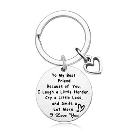 Best Friend Keychain Birthday Christmas Friendship Gifts for Women Men To My Best Friend Letter Keychain for Her Him Graduation Gift