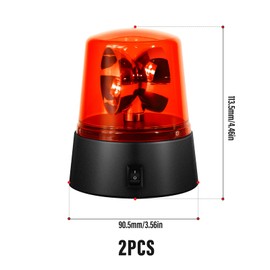 QCDENG 2PCS Red 360 Degree Rotating Strobe Light, Flashing Police Light Disco Bar Party Decorative Light