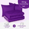 Basic Beyond King Comforter - Purple Reversible Bed Comforter +