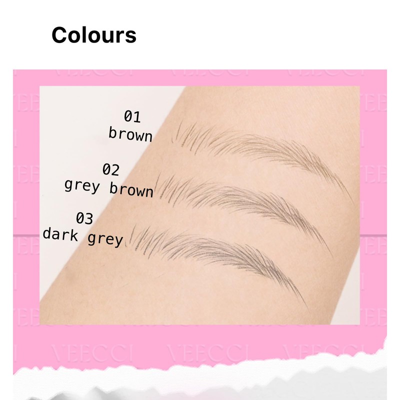 VEECCI Liquid Eyebrow Pencil, Long-lasting Waterproof Fork Tip Brow Pen