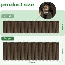 Wood Garden Edging for Landscaping – Round Log Fence Border for Flower Beds, Heavy-Duty Carbonized Pine with Rustic Look, Pre-Connected Natural Logs for Outdoor Paths and Lawns