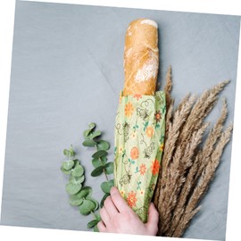 ORFOFE Beeswax Wrap Containers Wax Covered Food Air Wrap for Food Eco Wax for Children Reusable Sandwich Bag Washable Friendly Cotton Pack of 3