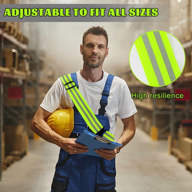 HaoHanEup High Visibility Reflective Sash,2Pcs Reflective Night Running Strips,Adjustable Reflective