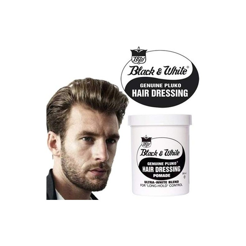Black & White Genuine Pluko Hair Dressing Pomade Ultra White