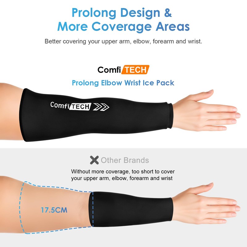 ComfiTECH Full Arm Ice Pack Wrap for Pitchers, Prolong Flexible