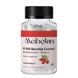 MEIBOTAN Vitamin C with Rose HIPS 475 mg, Vitamin C 25mg, Rose HIPS 450mg, Premium, Non-GMO, Gluten Free Supplement 120 Veggie Capsules