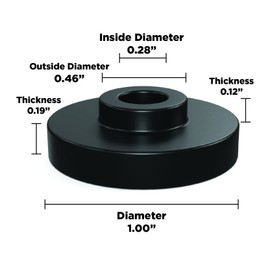 Isolate It: Sorbothane Vibration Isolation Bushing 70 Duro (.28" ID - 1" OD - .31" Deep) - 12 Pack